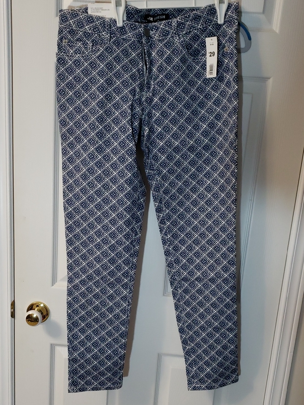 Joe Fresh Navy and White Skinny Jeans